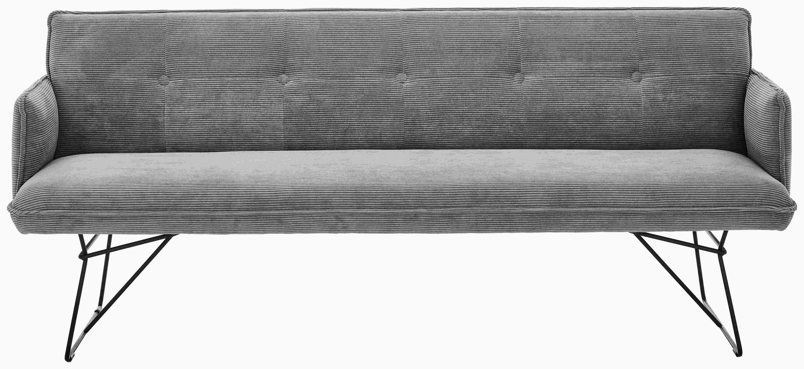 SITZBANK 212/89/70 cm  in Taupe  - Taupe/Schwarz, Design, Textil/Metall (212/89/70cm) - Pure Home Lifestyle