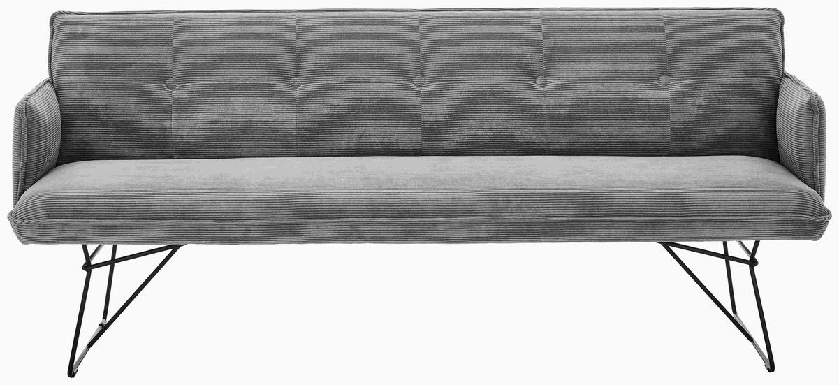 SITZBANK 212/89/70 cm Feincord Taupe Metall  - Taupe/Schwarz, Design, Textil/Metall (212/89/70cm) - Pure Home Lifestyle