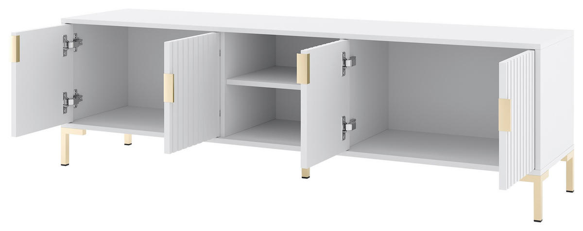 LOWBOARD Flinn  in 165/50/40 cm  - Goldfarben/Weiß, Design, Holzwerkstoff/Metall (165/50/40cm) - Boxxx
