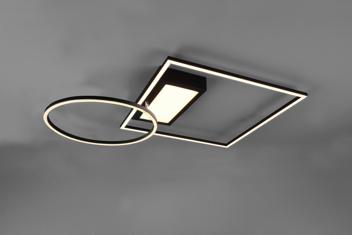 LED PLAFONJERA - crna, Dizajnerski, metal (64,5/9,0/86,5cm)