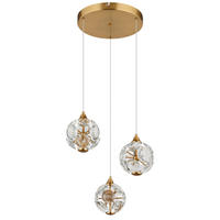 LED-HÄNGLAMPA VIRINA 42/15 cm  - klar/guldfärgad, Klassisk, metall/glas (42/15cm) - Globo