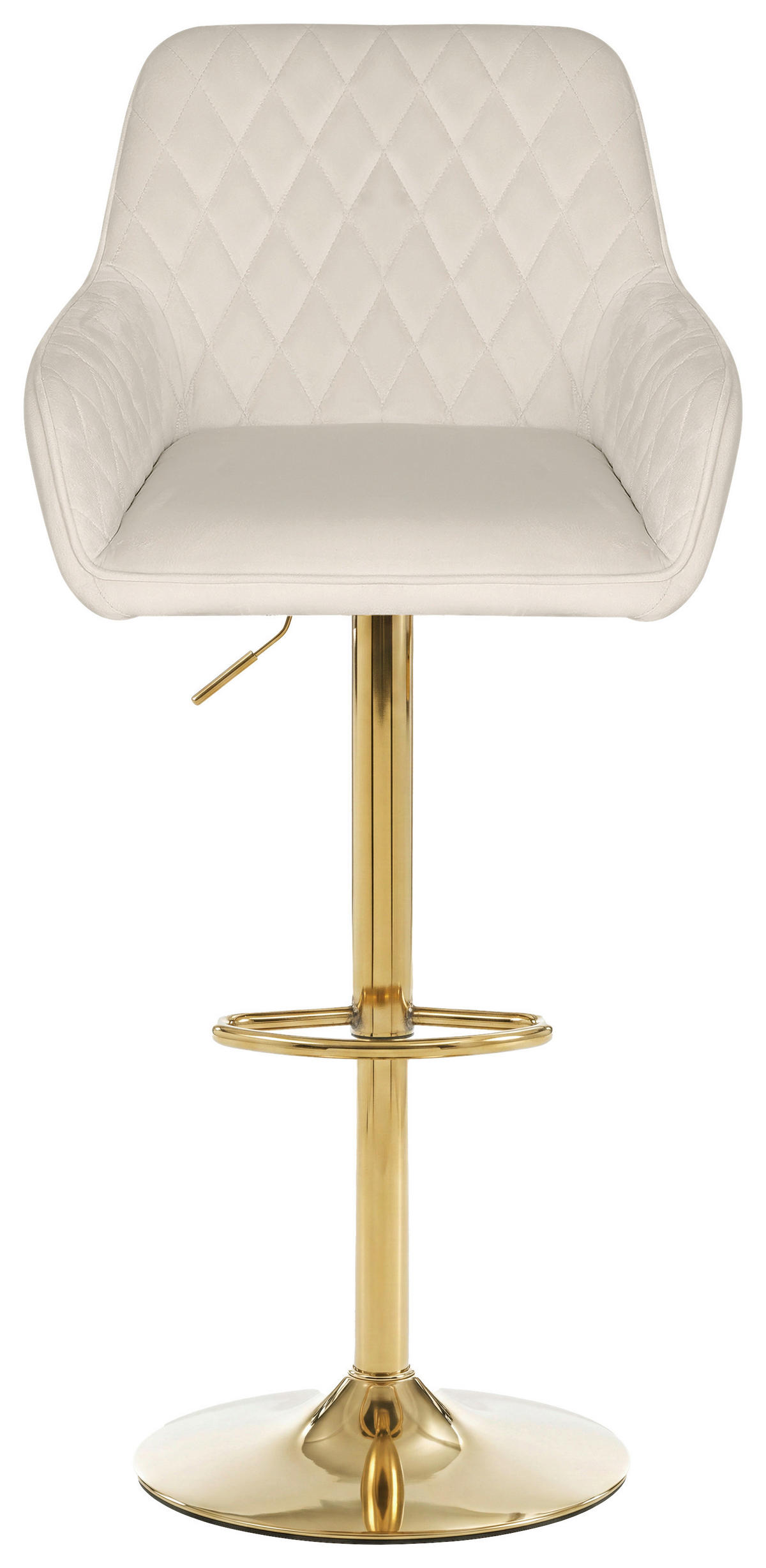 BARHOCKER Samt Goldfarben, Beige Eisen  - Beige/Goldfarben, Design, Textil/Metall (53/92-114/56,5cm) - Novel