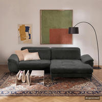 ECKSOFA  Webstoff Schwarz  - Schwarz, Design, Textil/Metall (268/195cm) - Livetastic