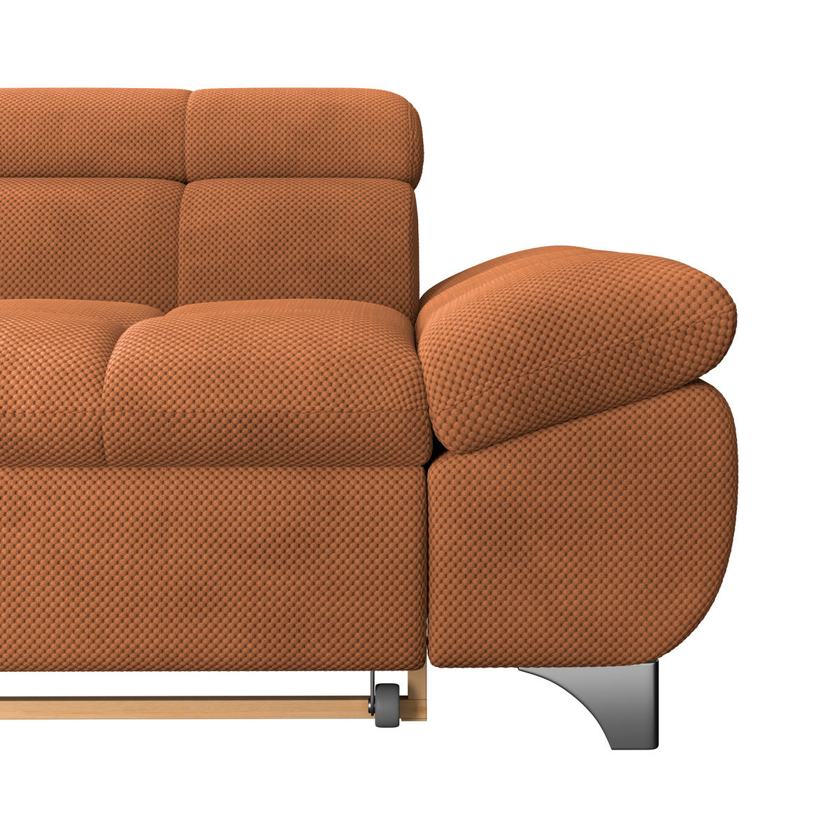 ECKSOFA Terracotta Chenille  - Chromfarben/Terracotta, KONVENTIONELL, Textil/Metall (234/312cm) - Livetastic
