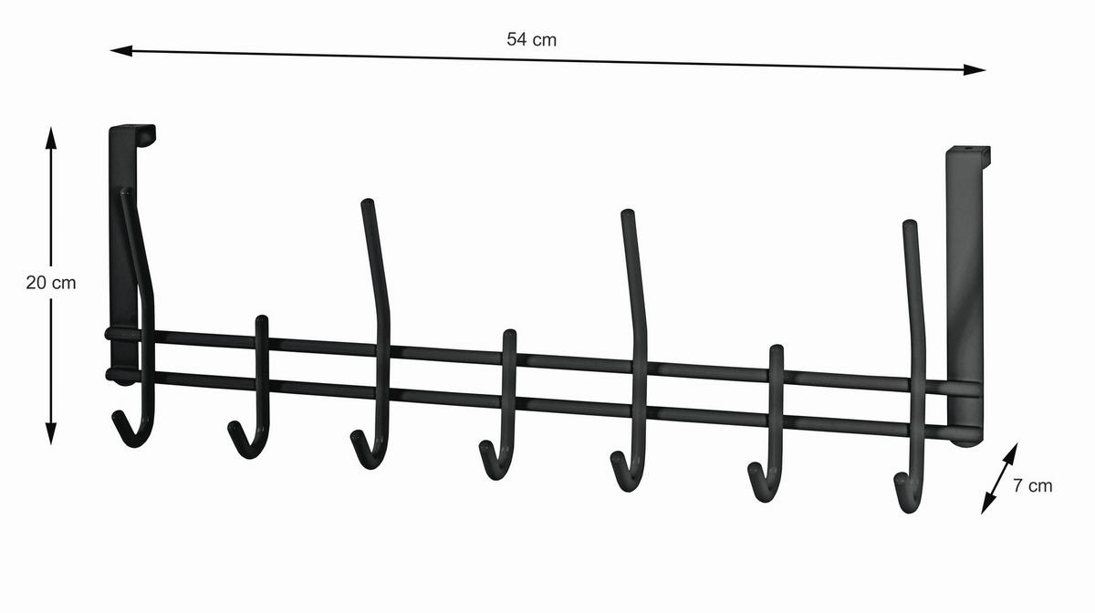 TÜRGARDEROBE  in Schwarz  - Schwarz, Metall (54/20/7cm)