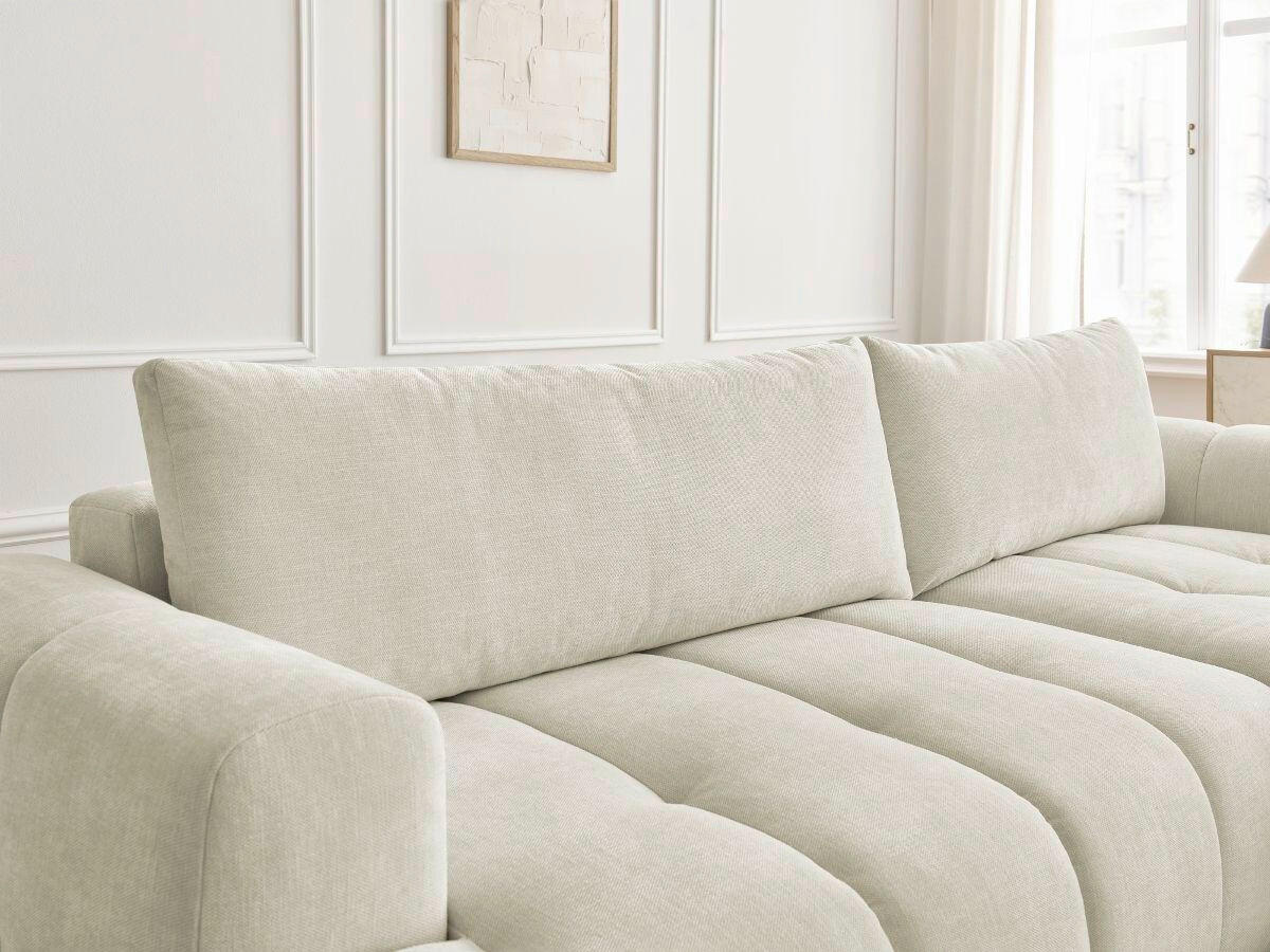 ECKSCHLAFSOFA FUJI Leinenoptik Beige  inkl.  - Beige/Schwarz, MODERN, Kunststoff/Textil (292/160cm)