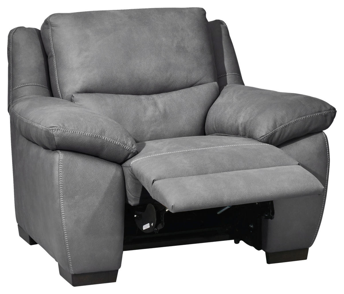 SESSEL in Webstoff Grau  - Wengefarben/Weiß, KONVENTIONELL, Holz/Textil (119/96-157/99cm) - Livetastic