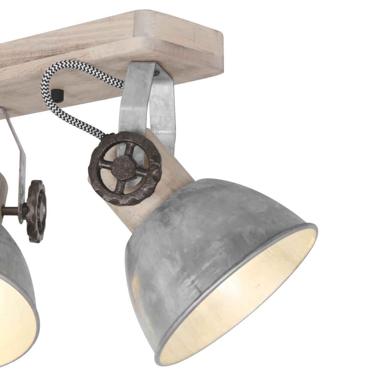 DECKENSPOTS - Nickelfarben, Trend, Holz/Metall (15/23/90cm)