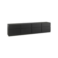LOWBOARD Bern 224,8/52,3/40 cm 4 Schublade(n) stehend  - Schwarz, Design, Holzwerkstoff (224,8/52,3/40cm) - MID.YOU