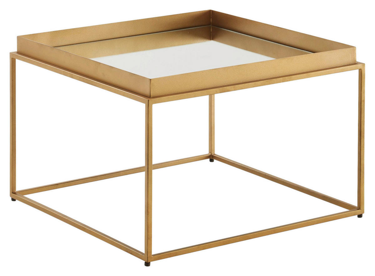 COUCHTISCH in Metall 60/60/41 cm  - Goldfarben, Design, Glas/Metall (60/60/41cm) - MID.YOU