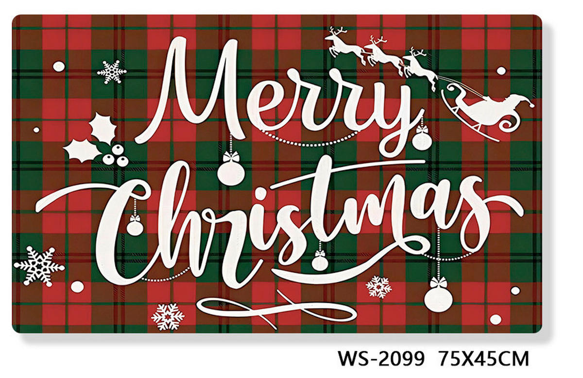 LÁBTÖRLŐ  - piros/fehér, Basics, műanyag (73,5/44/0,3cm) - X-Mas