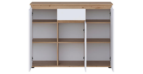 SIDEBOARD  120/93/38 cm 1 Schublade(n)  - Schwarz/Weiß, MODERN, Holzwerkstoff/Kunststoff (120/93/38cm) - Carryhome