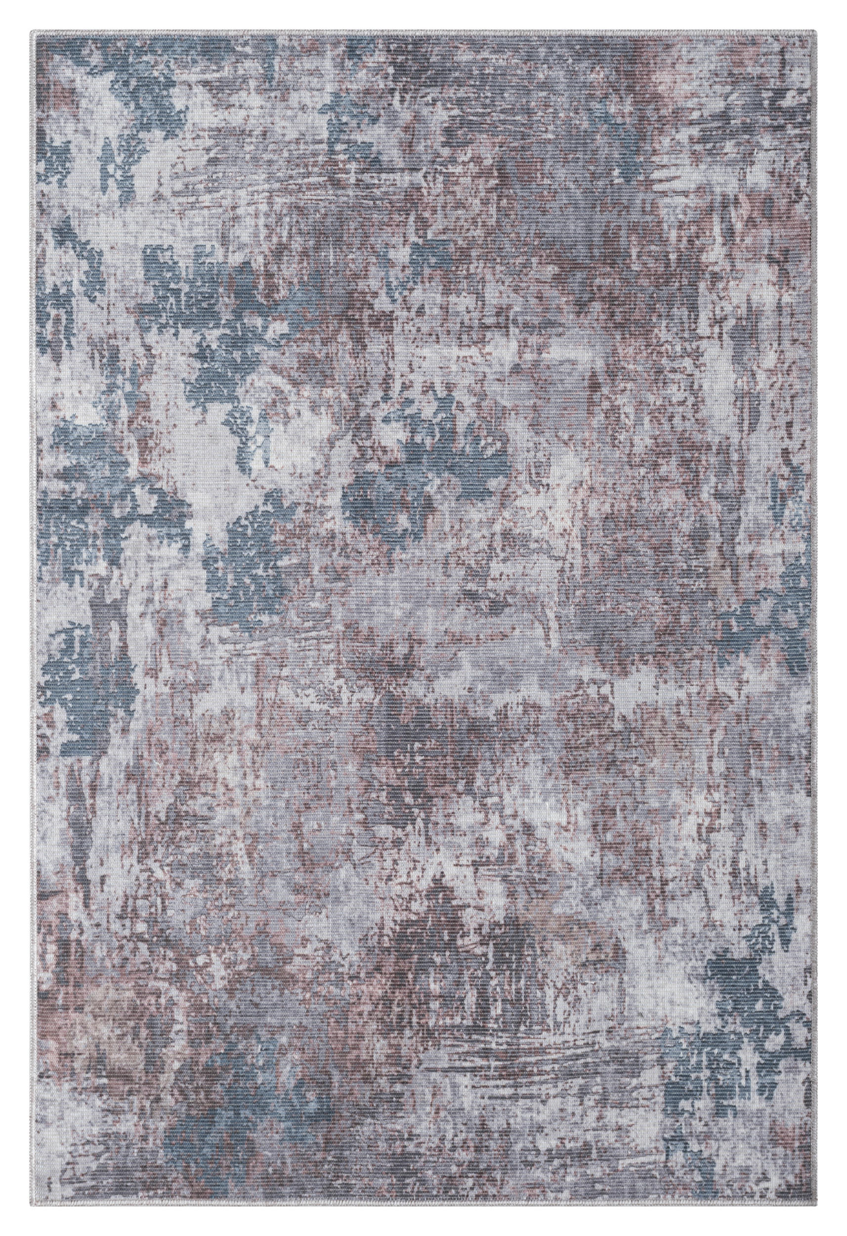 FLACHWEBETEPPICH  120/180 cm  Blau, Grau, Terra cotta   - Blau/Terra cotta, Basics, Textil (120/180cm)