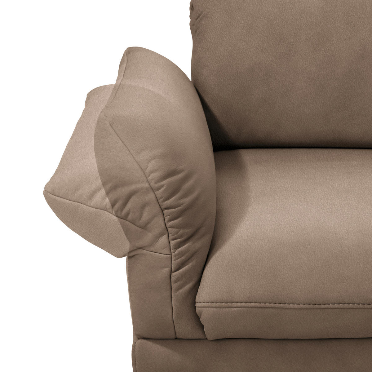 ECKSOFA in Echtleder Hellbraun  - Hellbraun/Anthrazit, Design, Leder/Metall (308/173cm) - Joop!