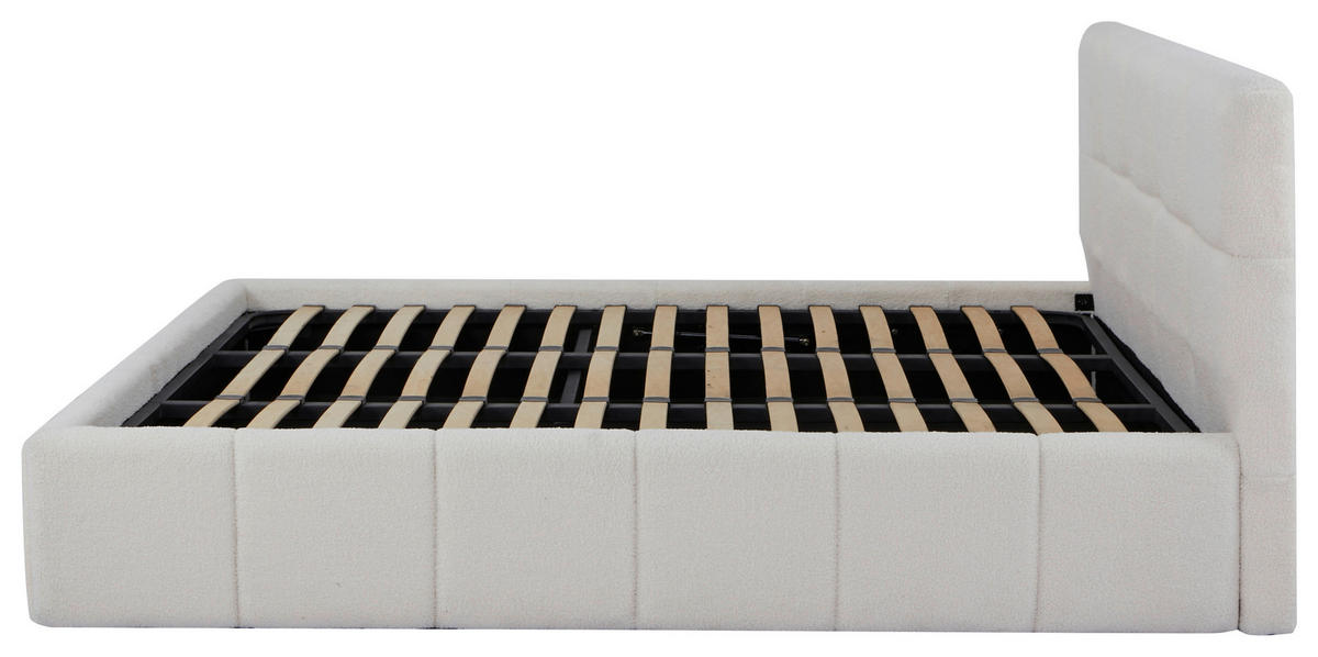 ČALÚNENÁ POSTEĽ, 180/200 cm, béžová - čierna/béžová, Modern, kov/drevo (180/200cm) - Livetastic