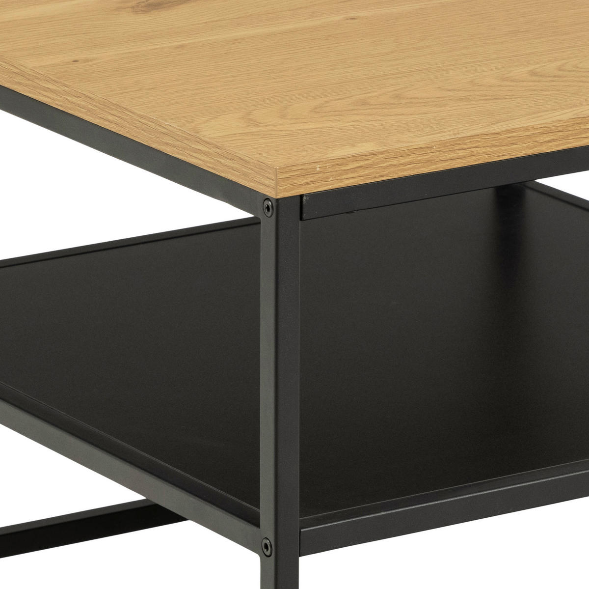 COUCHTISCH in Holzwerkstoff 55/55/42 cm  - Eichefarben/Schwarz, Trend, Holzwerkstoff/Metall (55/55/42cm) - MID.YOU