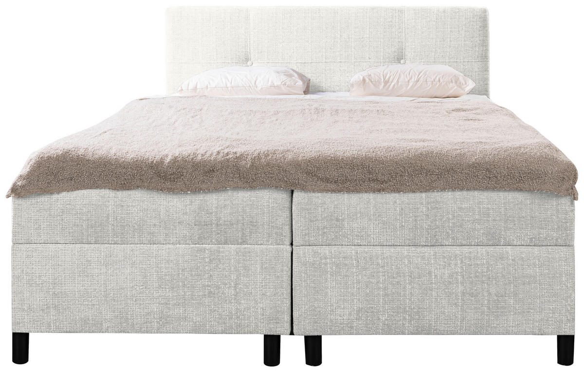 BOXBETT 180/200 cm  in Creme  - Creme/Schwarz, MODERN, Holz/Kunststoff (180/200cm) - MID.YOU