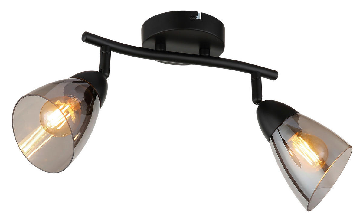 STRAHLER Paula 25/10/21 cm  - Schwarz/Grau, Design, Glas/Metall (25/10/21cm) - Globo