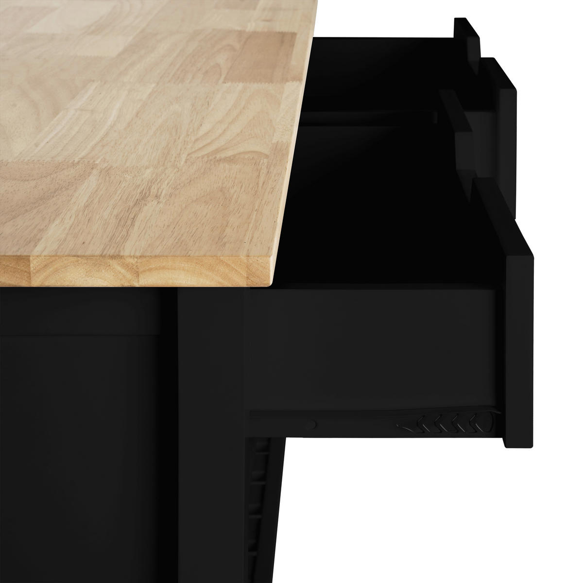 KÜCHENINSEL   in Naturfarben, Schwarz  - Schwarz/Naturfarben, Basics, Holz/Holzwerkstoff (98/94/58cm) - MID.YOU