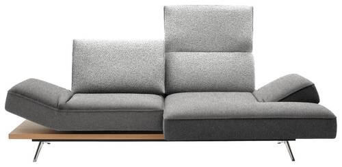 ECKSOFA in Flachgewebe Hellgrau  - Chromfarben/Hellgrau, Design, Holz/Textil (240/132cm) - Koinor