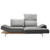 ECKSOFA in Flachgewebe Hellgrau  - Chromfarben/Hellgrau, Design, Holz/Textil (240/132cm) - Koinor