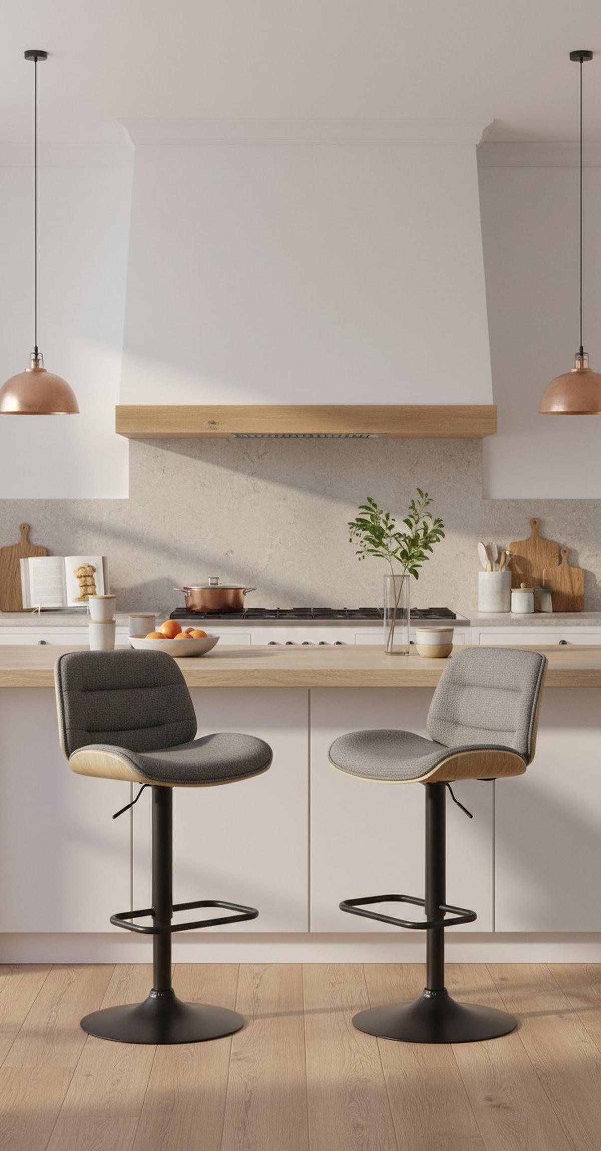 BARHOCKER in Naturfarben, Schwarz, Dunkelgrau  - Dunkelgrau/Schwarz, MODERN, Holz/Textil (47/87/109/50cm) - Livetastic