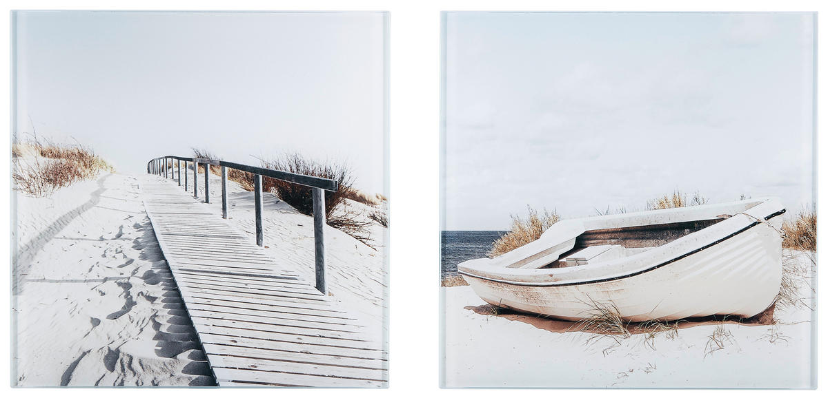 GLASBILD Stege  - Multicolor, Design, Glas - Monee