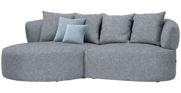 ECKSOFA  in Flachgewebe Dunkelgrau  166/235 cm  - Blau/Dunkelgrau, MODERN, Kunststoff/Textil (166/235cm) - Hom`in