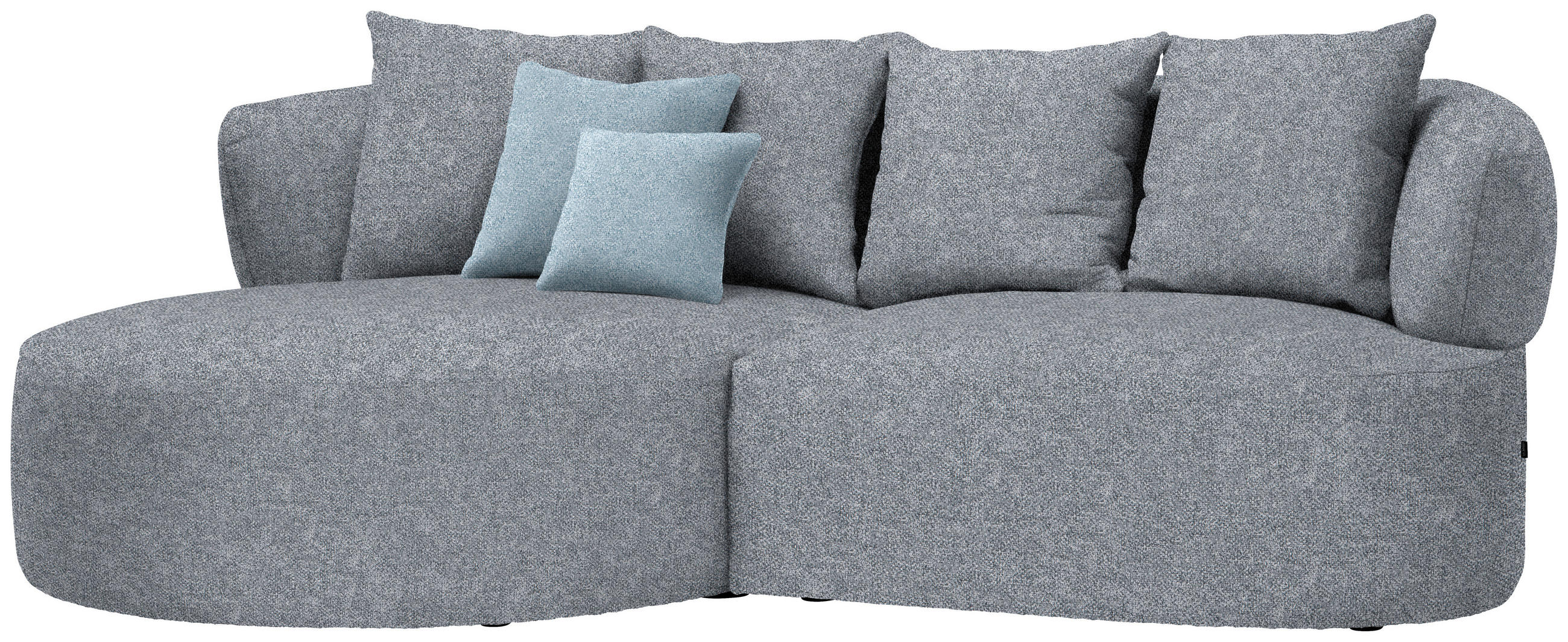 ECKSOFA in Flachgewebe Dunkelgrau  166/235 cm  - Blau/Dunkelgrau, MODERN, Kunststoff/Textil (166/235cm) - Hom`in