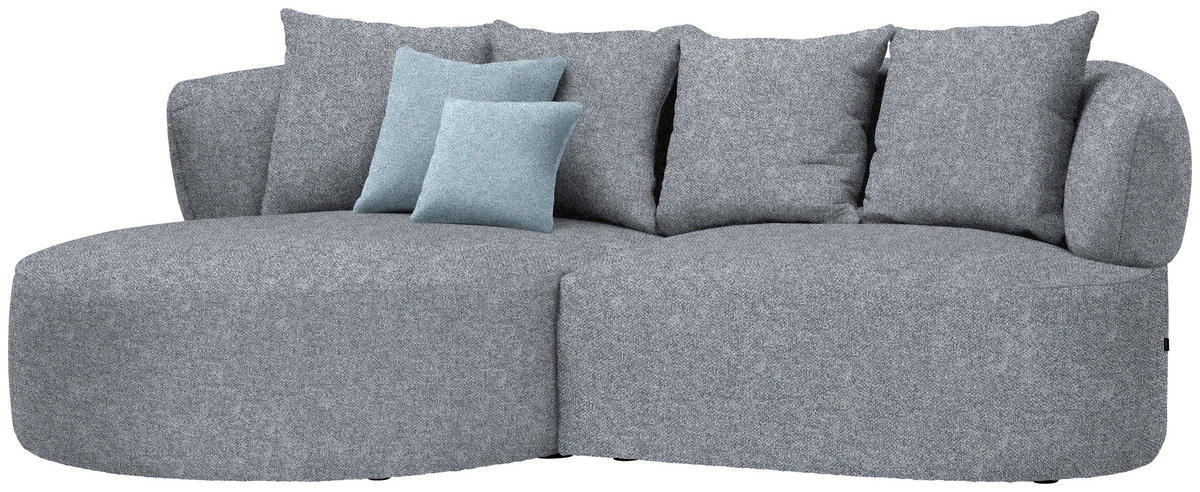 ECKSOFA  in Flachgewebe Dunkelgrau  166/235 cm  - Blau/Dunkelgrau, MODERN, Kunststoff/Textil (166/235cm) - Hom`in