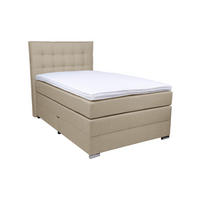 BOXSPRINGBETT 120/200 cm  in Beige  - Chromfarben/Beige, Konventionell, Kunststoff/Textil (120/200cm) - Boxxx