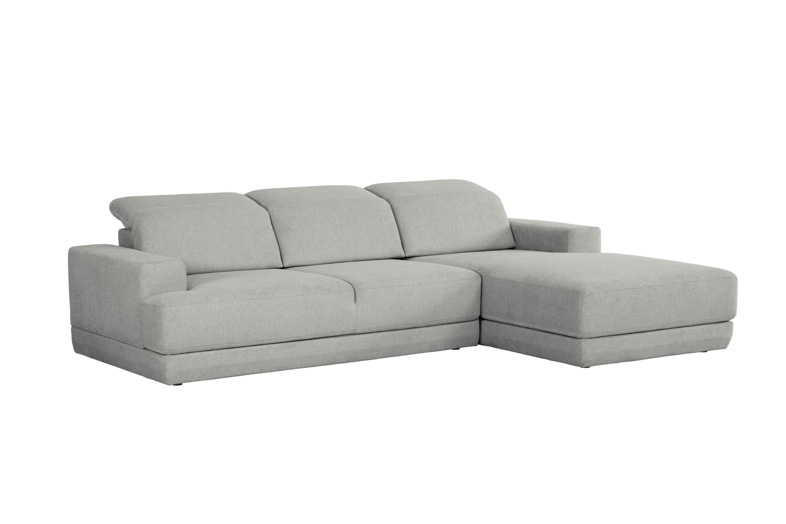 ECKSOFA in Webstoff Hellgrau  204/293 cm  - Hellgrau/Schwarz, Design, Kunststoff/Textil (204/293cm) - MID.YOU