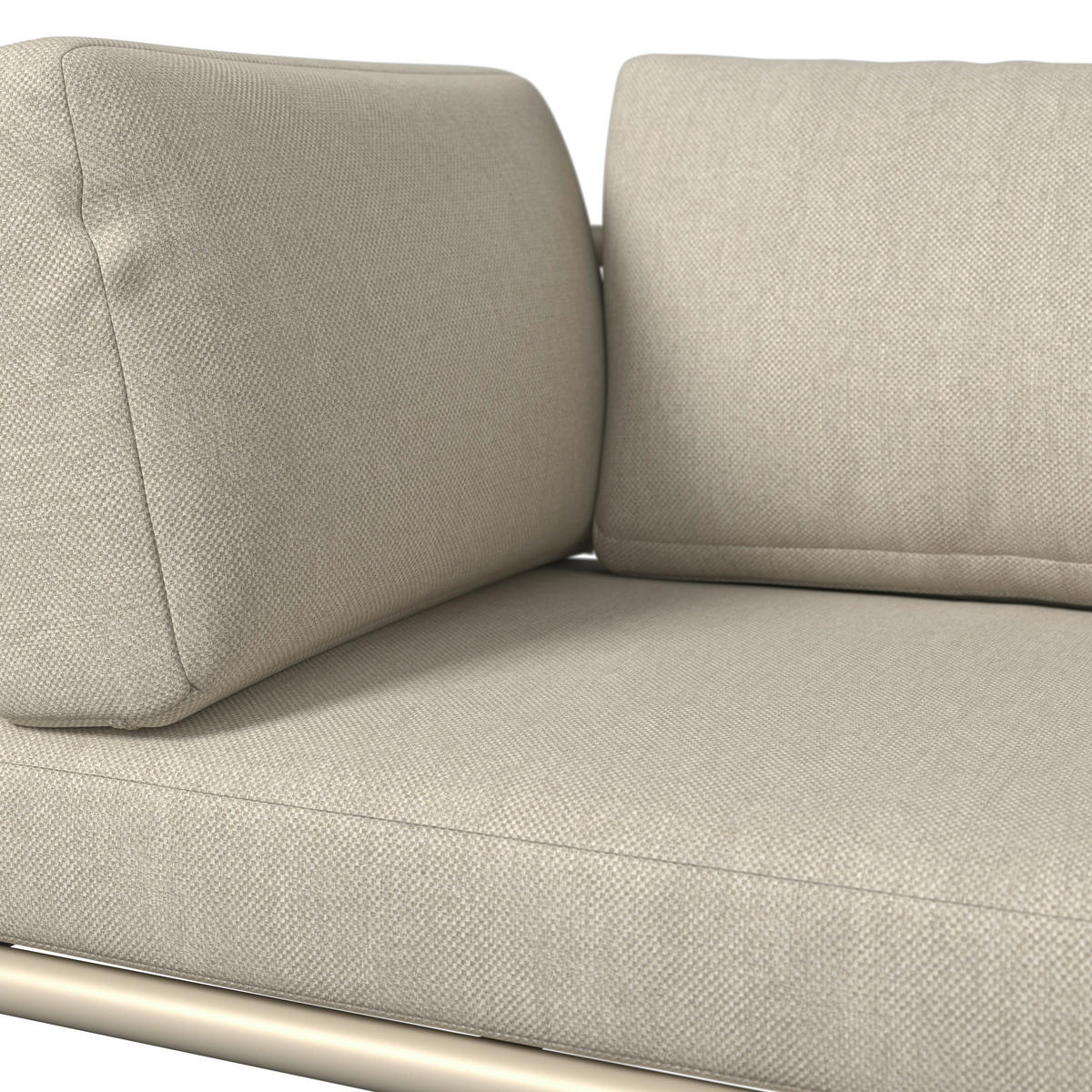 LOUNGEGARNITUR Aluminium  - Sandfarben/Beige, Design, Textil/Metall (289/69/169cm) - Amatio