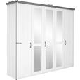 DREHTÜRENSCHRANK in Weiß, Trüffeleichefarben - Trüffeleichefarben/Weiß, LIFESTYLE, Glas/Holzwerkstoff (241/212/62cm) - Carryhome