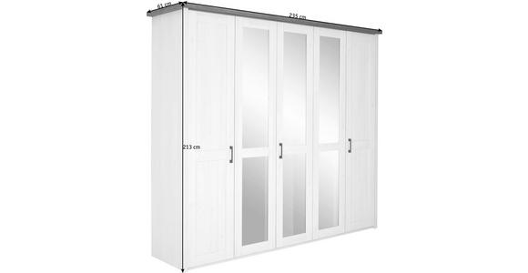 DREHTÜRENSCHRANK in Weiß, Trüffeleichefarben - Trüffeleichefarben/Weiß, LIFESTYLE, Glas/Holzwerkstoff (241/212/62cm) - Carryhome