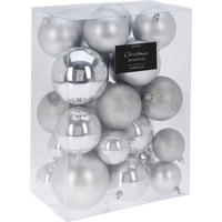 CHRISTBAUMKUGEL-SET 26-teilig  - Basics, Kunststoff (24/15/33cm) - X-Mas