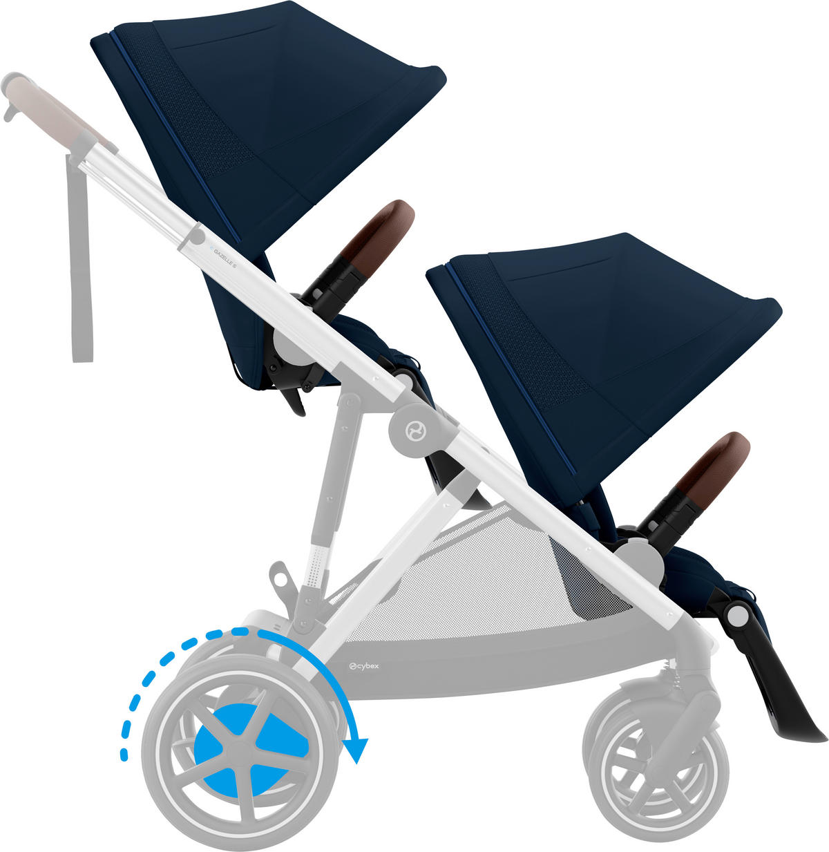 NASTAVAK ZA SPORTSKA KOLICA  Gazelle S  - tamno plava, Basics, tekstil (43/21/54cm) - Cybex