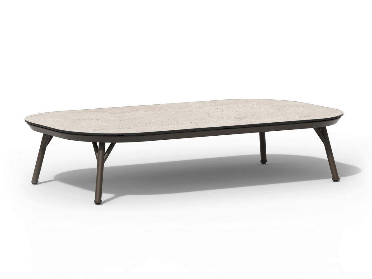 LOUNGETISCH  - Beige/Braun, Modern, Kunststoff/Metall (120/70/25cm) - Tierra Outdoor