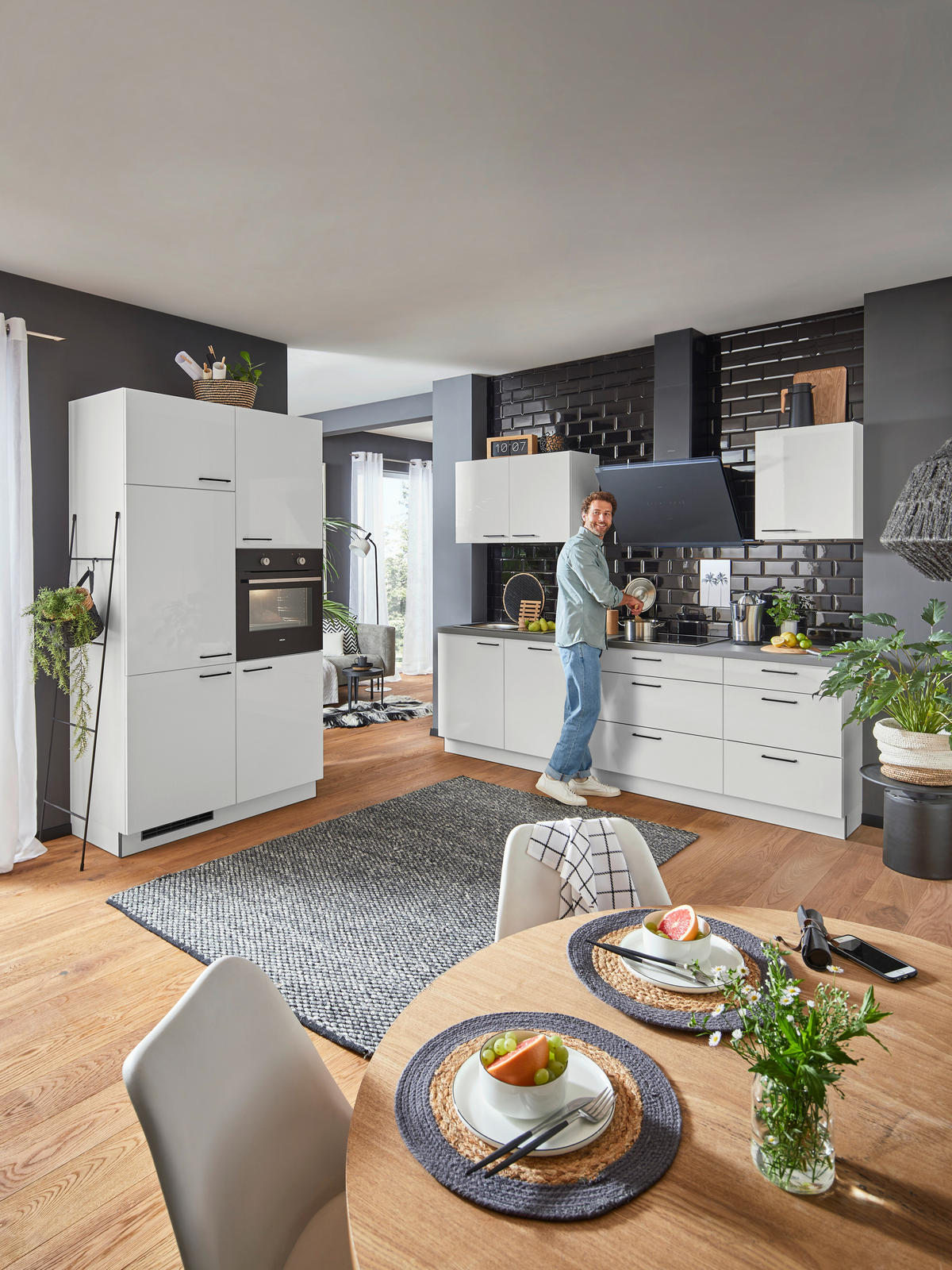 EINBAUKÜCHE   - Weiß, MODERN, Holzwerkstoff - Welnova