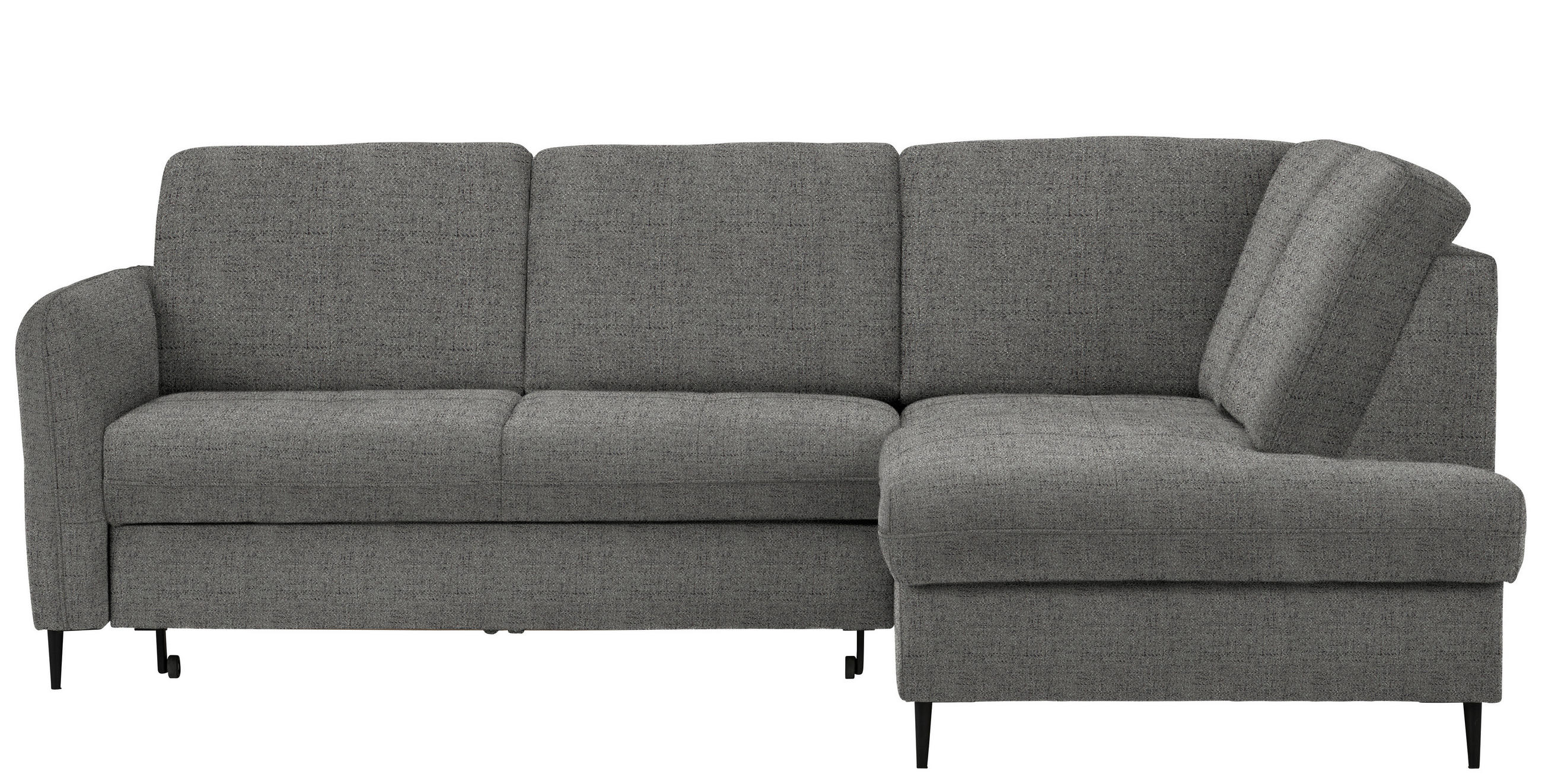 ECKSOFA Dunkelgrau Chenille  - Dunkelgrau/Schwarz, MODERN, Holz/Textil (241/184cm) - Carryhome