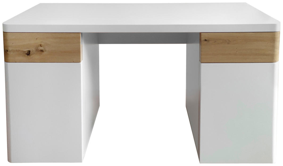 SCHREIBTISCH 140/55/75 cm  in Eichefarben, Weiß  - Eichefarben/Weiß, MODERN, Holzwerkstoff/Kunststoff (140/55/75cm) - MID.YOU
