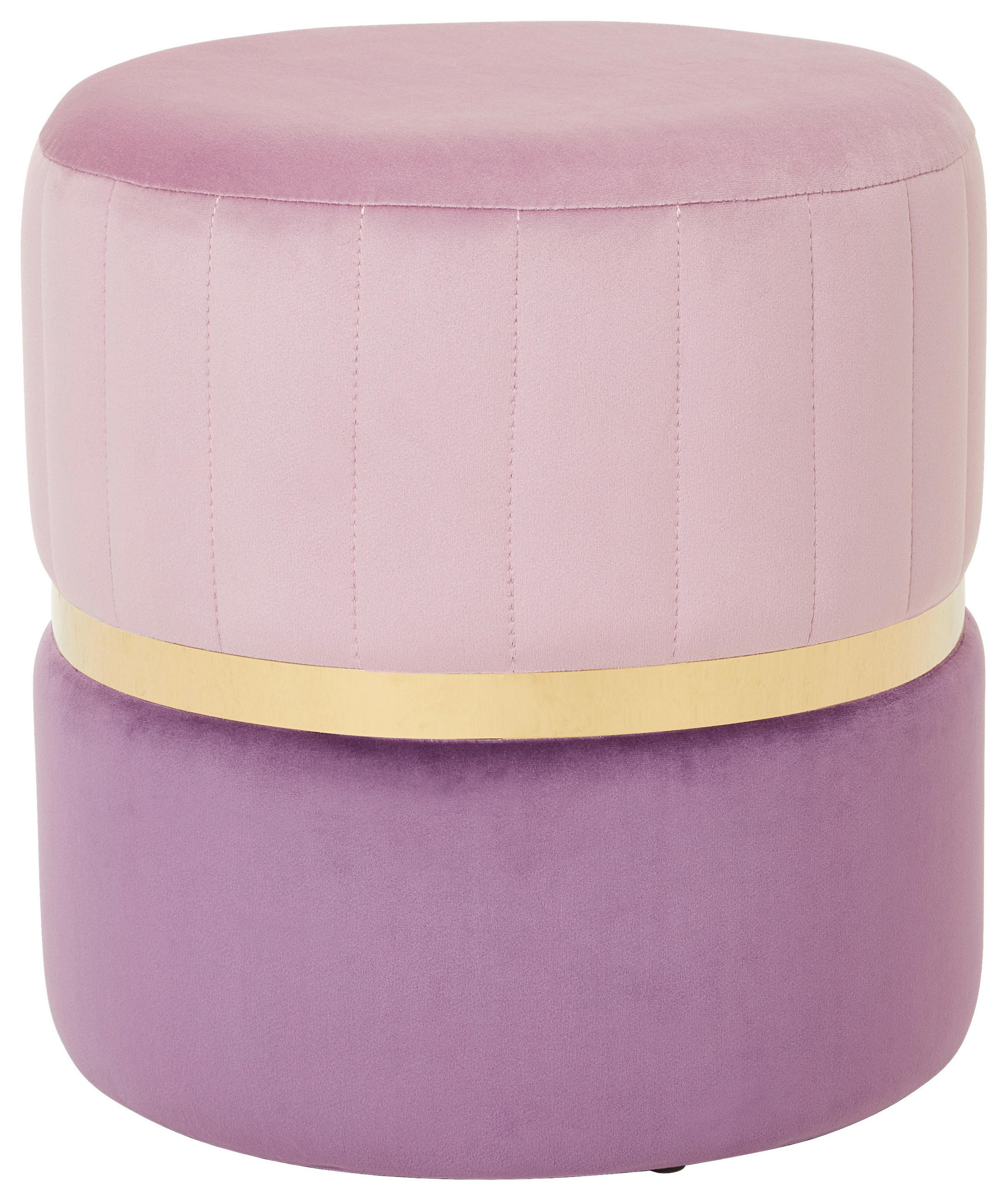 Taburet,  din metal, textil, lila, auriu, liliachiu - lila/liliachiu, Trend, metal/textil (38/40/38cm) - Xora