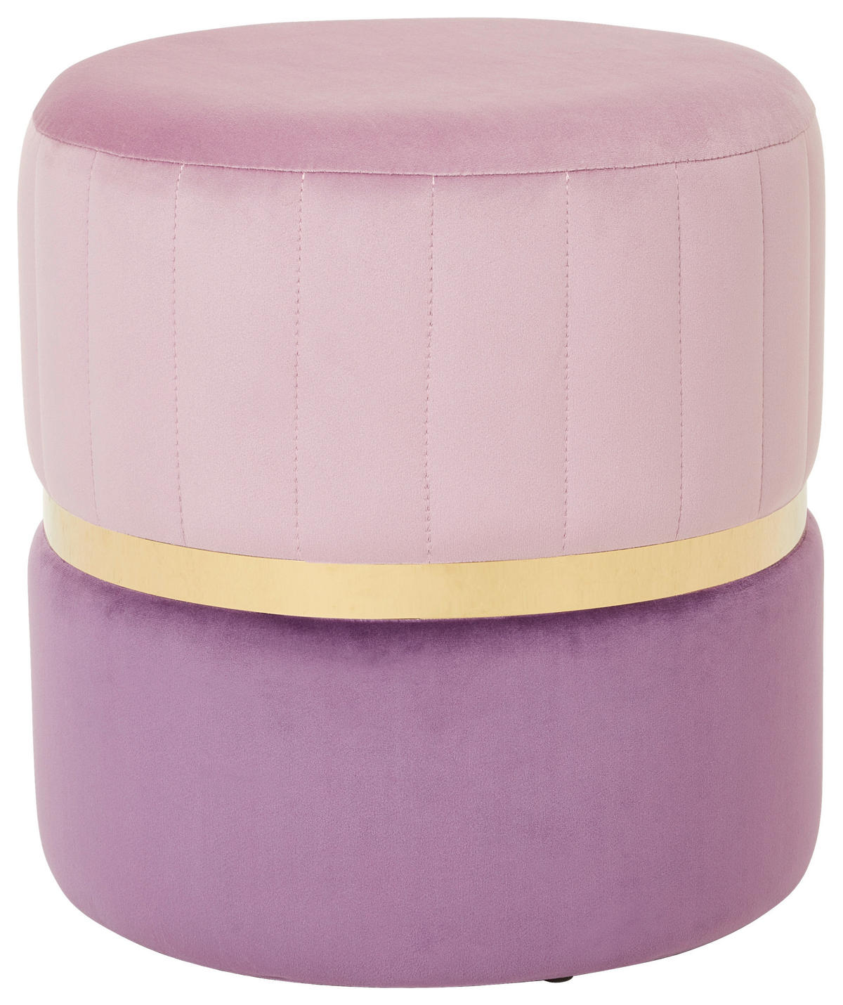 Taburet,  din metal, textil, lila, auriu, liliachiu - lila/liliachiu, Trend, metal/textil (38/40/38cm) - Xora