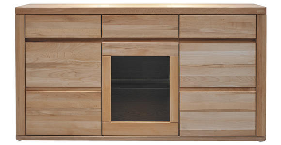 SIDEBOARD Eiche massiv Alteiche Einlegeböden  - Alteiche/Grau, KONVENTIONELL, Glas/Holz (170/92/44cm) - Voleo