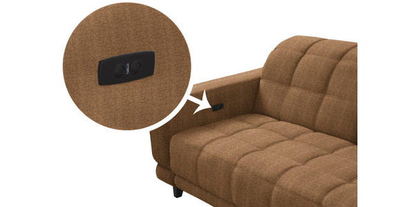 ECKSOFA in Webstoff Braun 302/216 cm - Schwarz/Braun, Design, Holz/Textil (302/216cm) - Xora