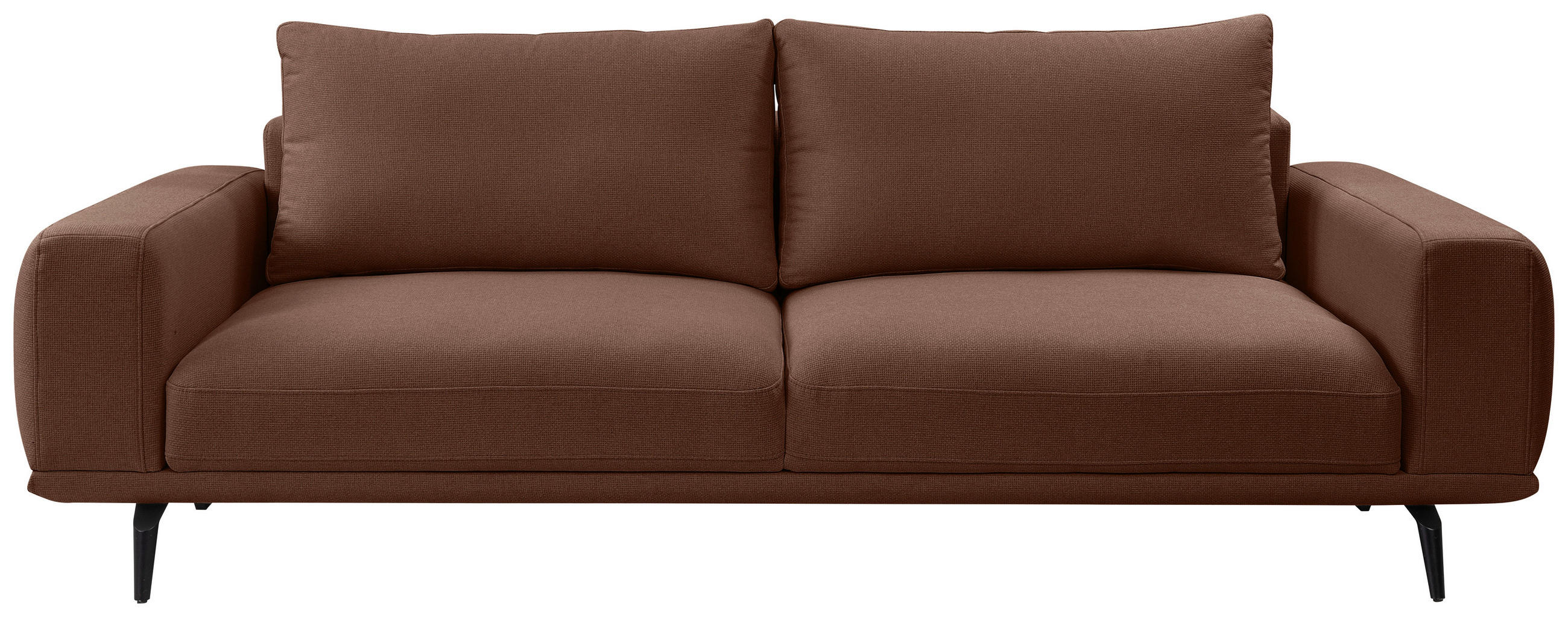 3-SITZER-SOFA in Webstoff Braun  - Schwarz/Braun, MODERN, Textil/Metall (242/89/115cm) - MID.YOU
