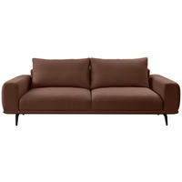 3-SITZER-SOFA in Webstoff Braun  - Schwarz/Braun, Modern, Textil/Metall (242/89/115cm) - MID.YOU
