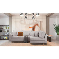 ECKSOFA Ariella Grau Cord  - Naturfarben/Grau, Design, Holz/Textil (231/161cm) - Livetastic