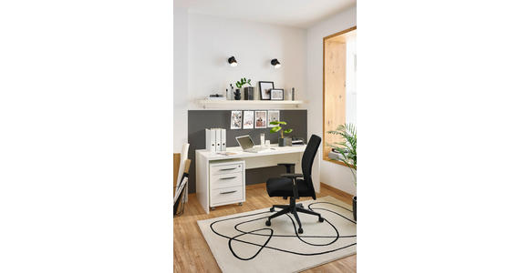 SCHREIBTISCH 180/69/75 cm Weiß Hochglanz  - Weiß Hochglanz, Design, Holzwerkstoff (180/69/75cm) - Carryhome