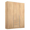 DREHTÜRENSCHRANK 136/229/54 cm 3-türig Sonoma Eiche  - Alufarben/Sonoma Eiche, MODERN, Holzwerkstoff (136/229/54cm) - Rauch Möbel